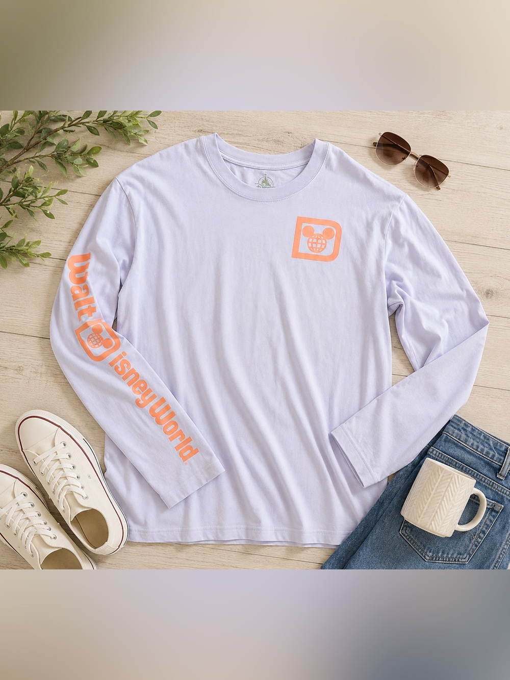 Disney Parks Walt Disney World Lilac Long Sleeve Graphic Tee XL Lavender Purple